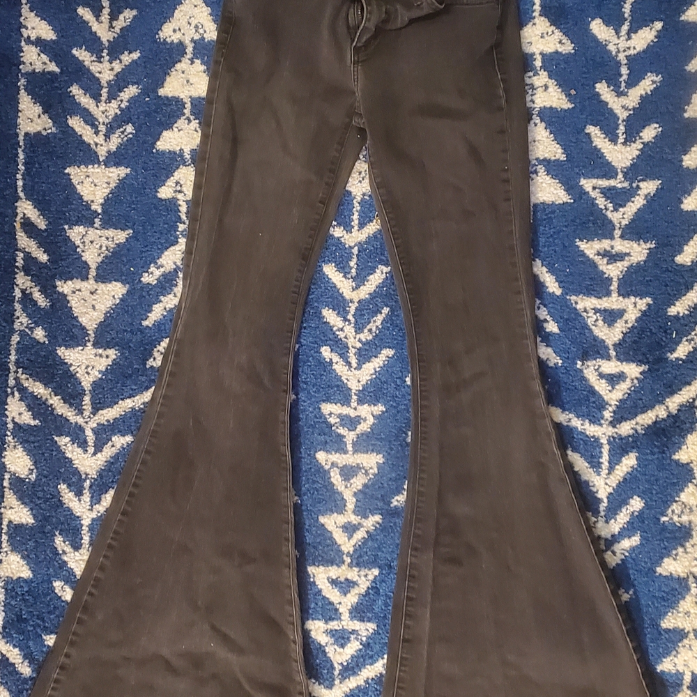 FREE PEOPLE SUPER BELLS Flared Black Jeans SIZE 26